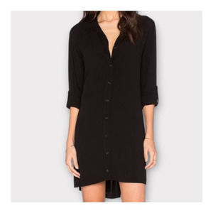 Splendid black button down shirt dress